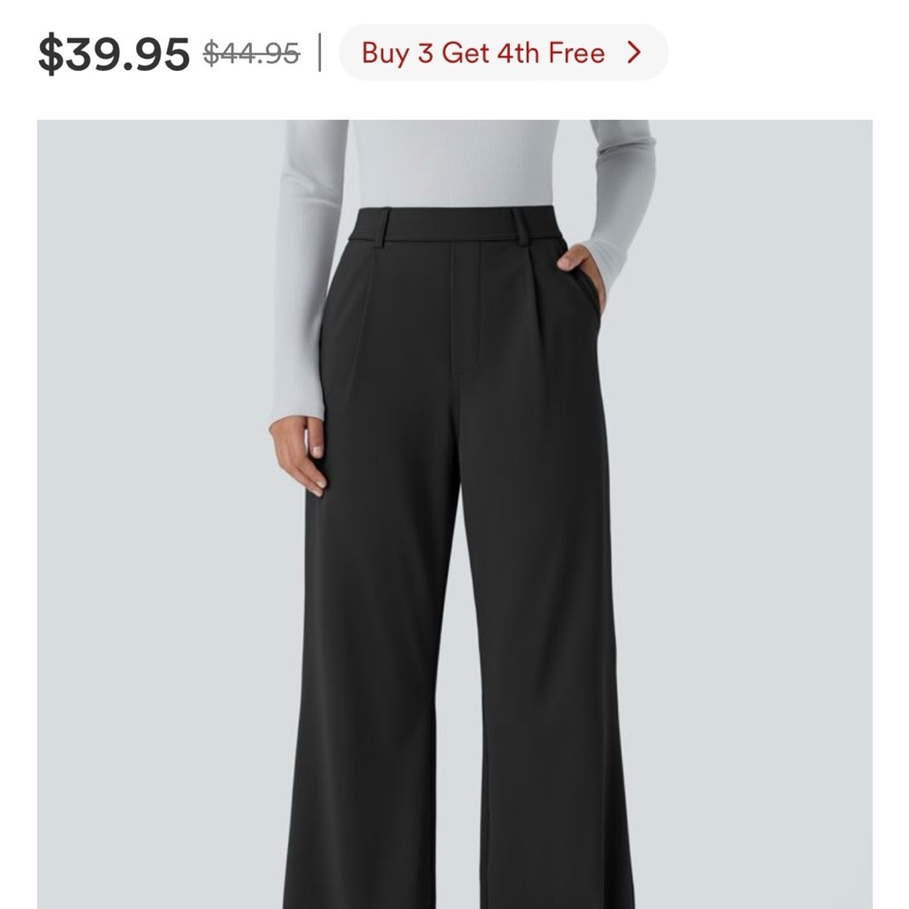 HALARA Black Wide Leg Women's Pants